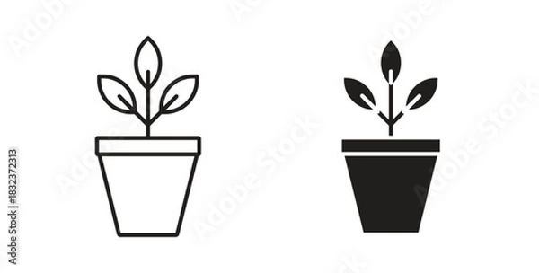 Fototapeta Plant Pot icon concept set. Simple icon collection