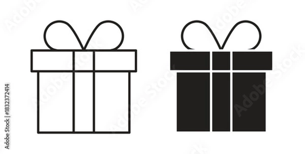 Fototapeta Present box icon concept set. Simple icon collection