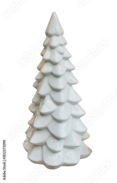 Fototapeta White ceramic gift tree isolated