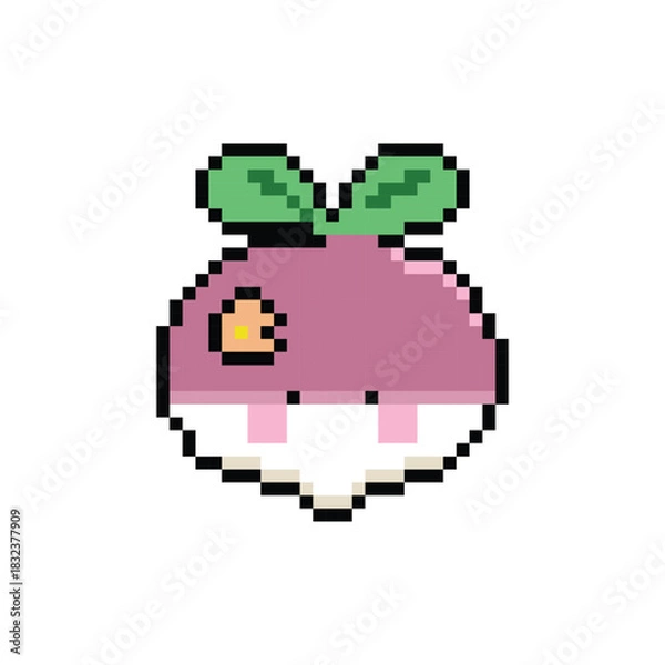 Fototapeta Cute onions character illustration pixel art design