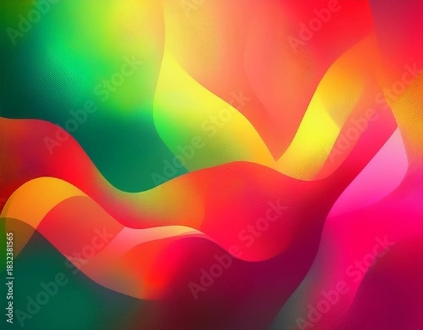 Fototapeta abstract blurry red green pink and yellow shapes background