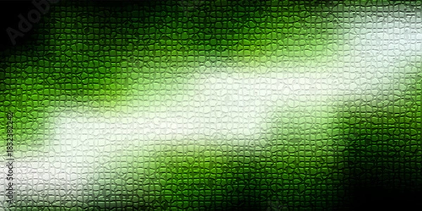Fototapeta Abstract green and white glowing curves with a dark background