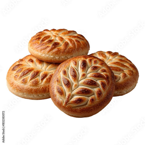 Obraz Baked rye pastries isolated on transparent background