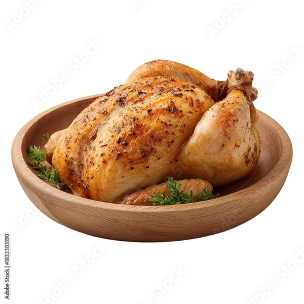 Obraz Baked chicken isolated on transparent background