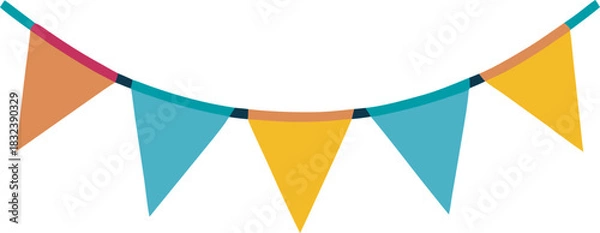 Obraz A flat vector bunting garland with triangle 