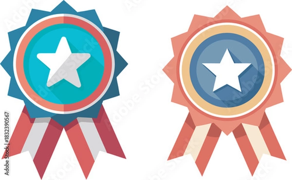 Obraz A flat vector new year themed award badge 2