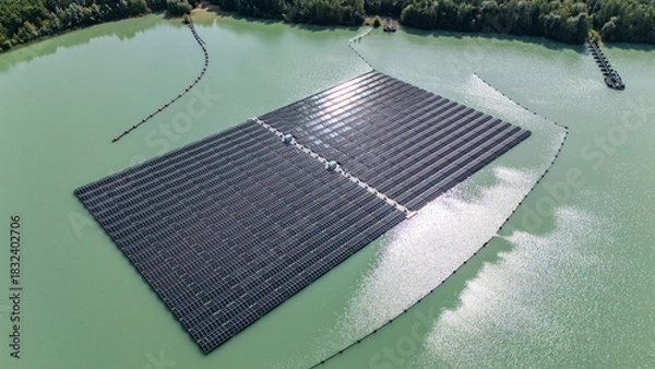Obraz Solaranlage auf einem See