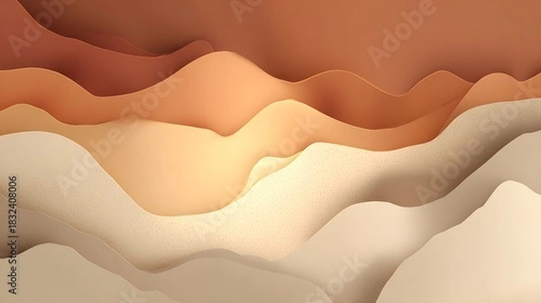 Obraz Abstract Layered Paper Cut Landscape Image Background texture