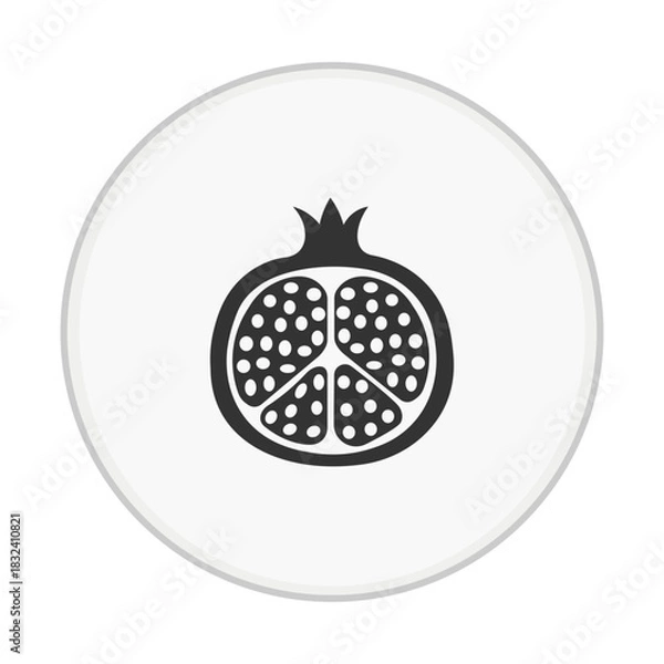 Obraz Solid Pomegranate Fruit Icon