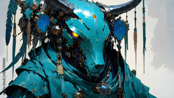 Obraz Mythical Heroine with Blue Armor