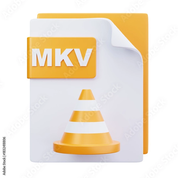 Fototapeta 3D MKV Video File Playback Icon