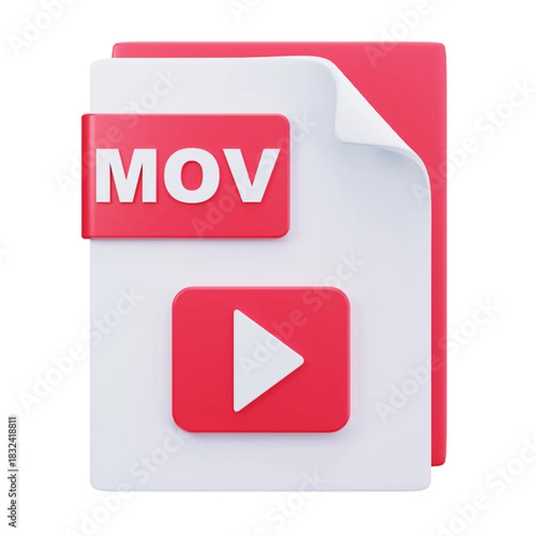 Fototapeta 3D MOV Video File Player Icon