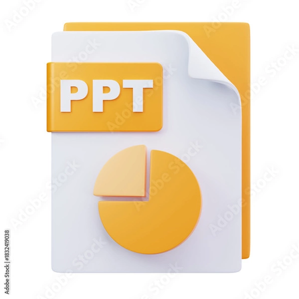 Fototapeta 3D PPT Presentation Slide File Icon