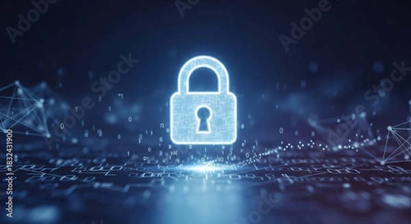Fototapeta Advanced Digital Security Concept Illustrates Robust Cybersecurity Measures for Protecting Sensitive Data and Ensuring Network Privacy in a Connected World