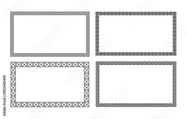 Fototapeta Design element border unique abstract isolated