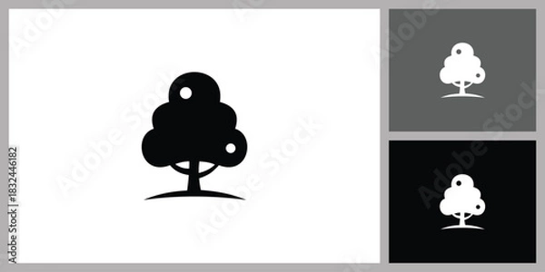 Obraz Simple Tree Silhouette Illustration for Nature and Park