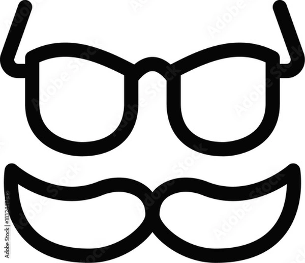 Fototapeta Moustache and Glasses