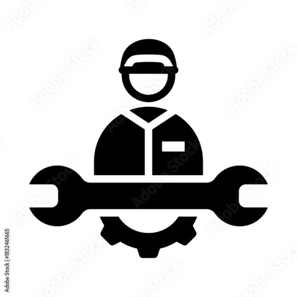 Fototapeta Technician Icon - Solid Black