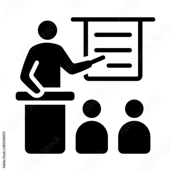 Fototapeta Training Icon - Solid Black