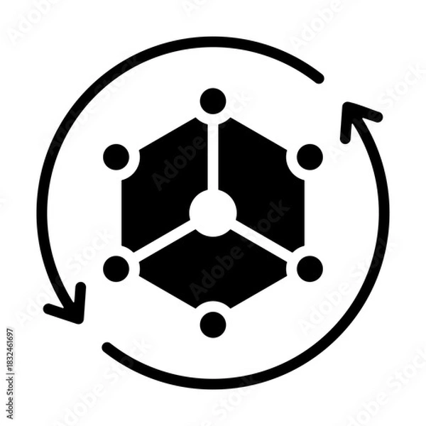 Fototapeta Simulation Icon - Solid Black