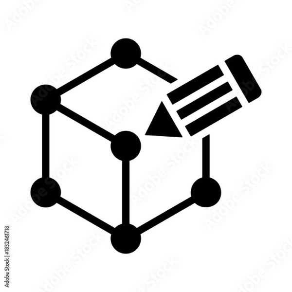 Fototapeta Product Design Icon - Solid Black