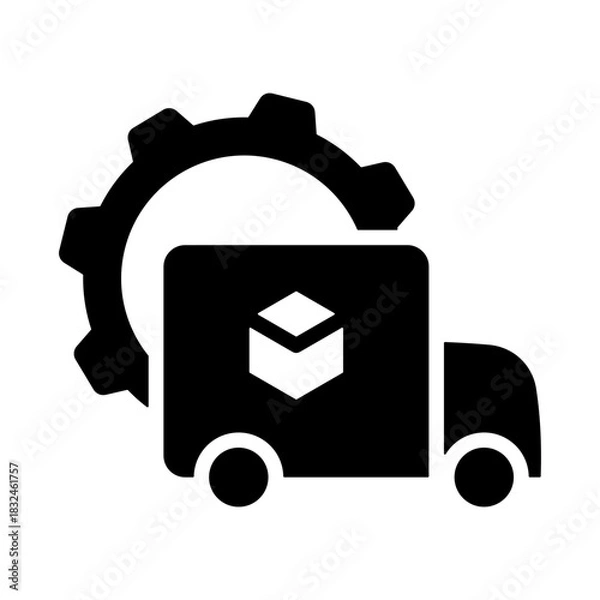 Fototapeta Supply Chain Icon - Solid Black