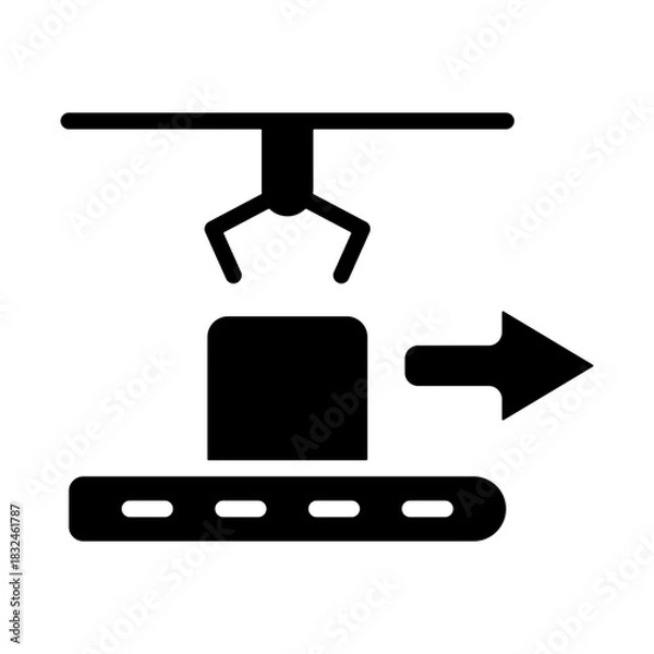 Fototapeta Packaging Line Icon - Solid Black