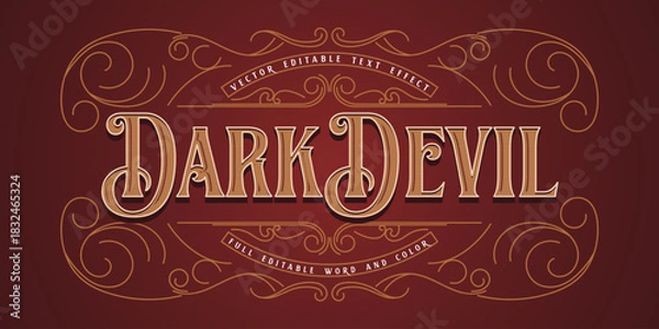 Fototapeta Vintage Western Dark Devil Text Effect