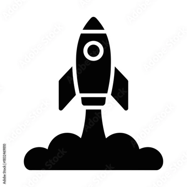 Obraz rocket launching glyph icon