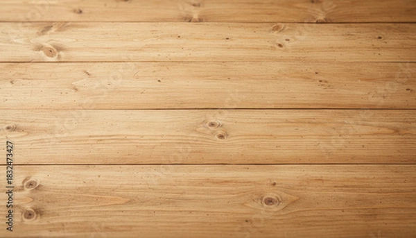 Fototapeta Warm wooden background with natural plank texture subtle knots and warm grain creating cozy rustic surface perfect for product staging and interior design photography Background Concept