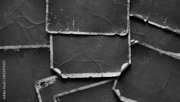 Fototapeta Worn background texture peeling paper layered background rough surface vintage distressed monochrome Background Concept