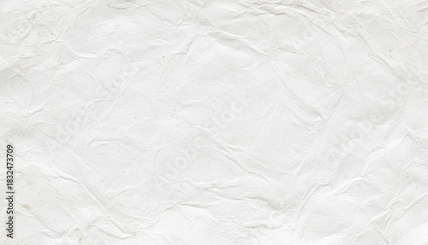 Fototapeta Crumpled paper background texture white paper sheet wrinkle texture recycled paper grain Background Concept