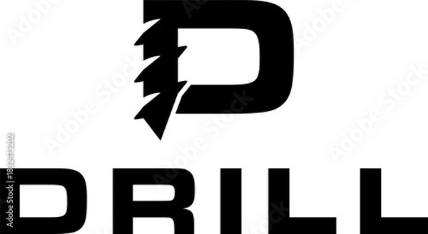 Obraz simple black drill tool silhouette vector icon logo design