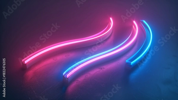 Fototapeta minimal type with neon line accents, symbol of digital detox