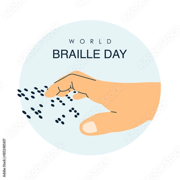 Fototapeta vector world braille day poster template