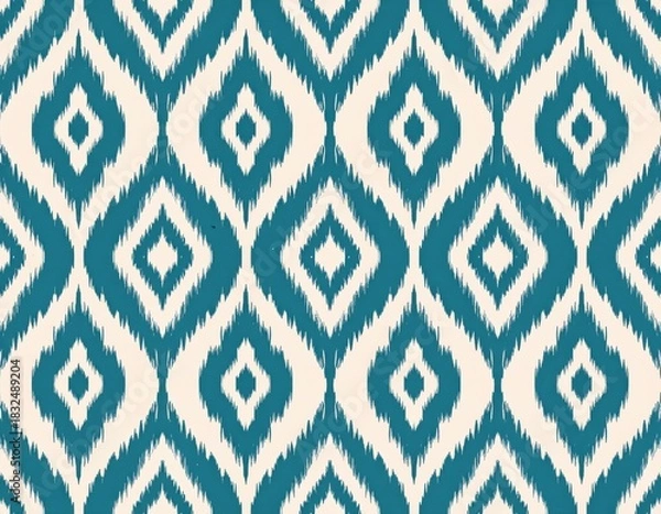 Obraz Blue Geometric Diamond Pattern Design