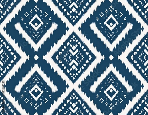 Obraz Dark Blue Geometric Diamond Pattern