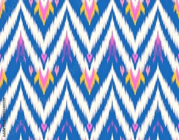 Obraz Vibrant Ikat-Inspired Zigzag Pattern