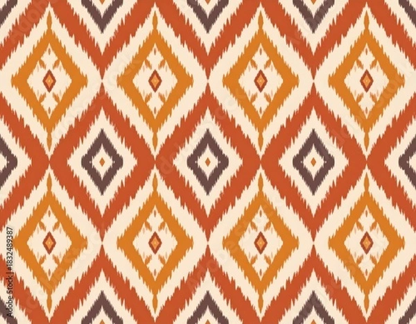 Obraz Neutral Geometric Diamond Textile Pattern
