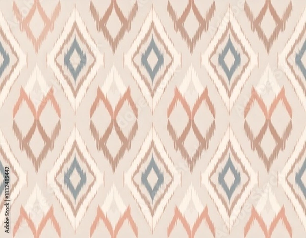 Obraz Geometric Diamond Textile Pattern in Neutrals