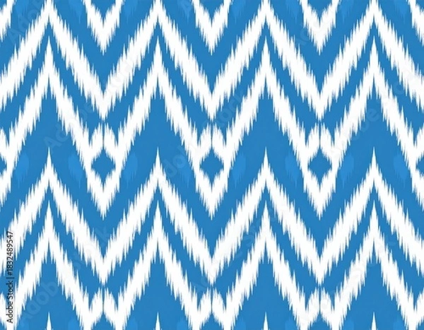 Fototapeta Dynamic Blue and White Zigzag Pattern