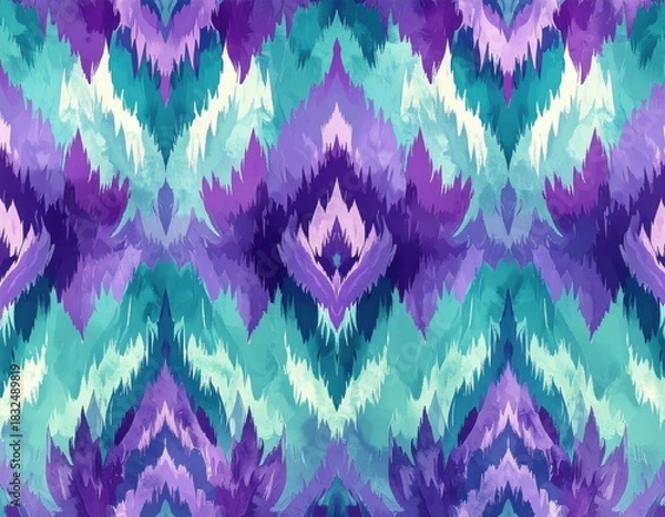 Fototapeta Vibrant Zigzag Pattern in Cool Tones