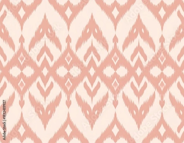 Obraz Light Pink Ikat Geometric Textile Pattern