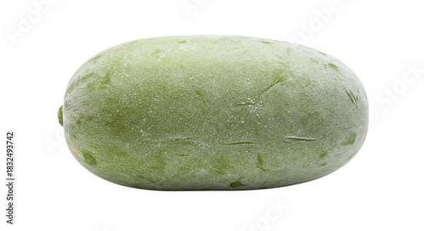 Fototapeta A single fresh green raw mango fruit, an unripe tropical produce often used in various cuisines, isolated on transparent background