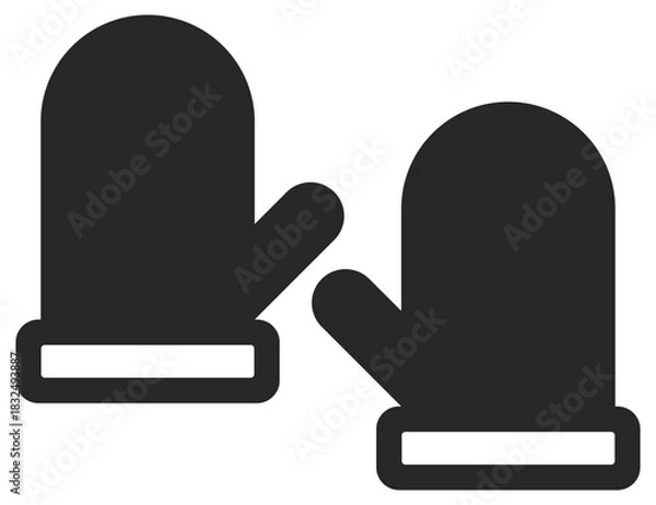 Fototapeta Winter gloves icon isolated on white background.
