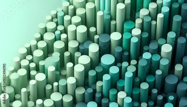 Obraz background of cylindrical 3D shapes in a gradient pattern