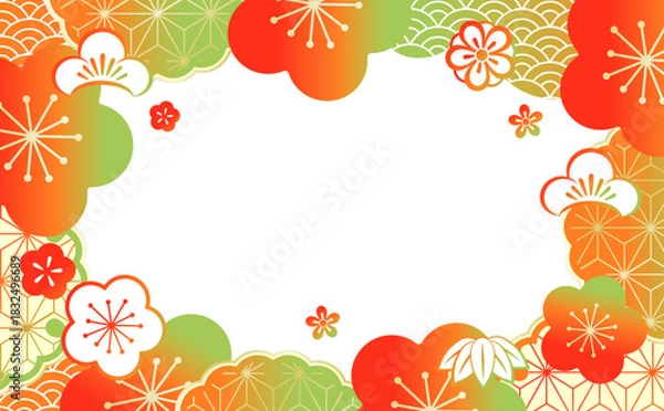 Obraz 美しい和風柄　イラスト背景