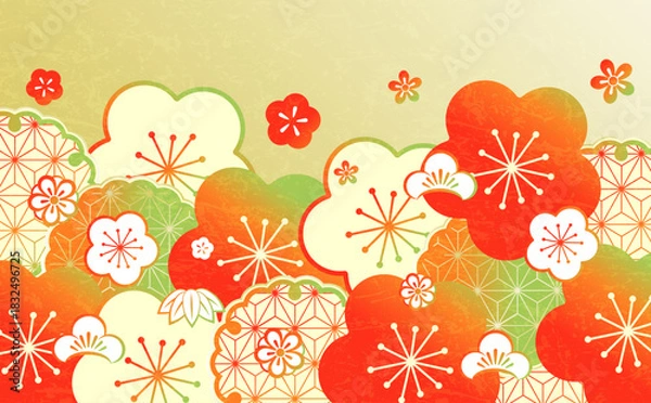 Obraz 美しい和風柄　イラスト背景