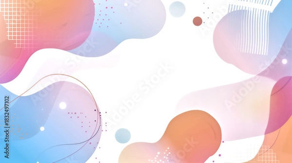 Fototapeta retro-futuristic rounded text style, pastel tones, white backgro