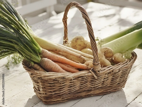 Obraz Farmer-grown vegetables in a basket